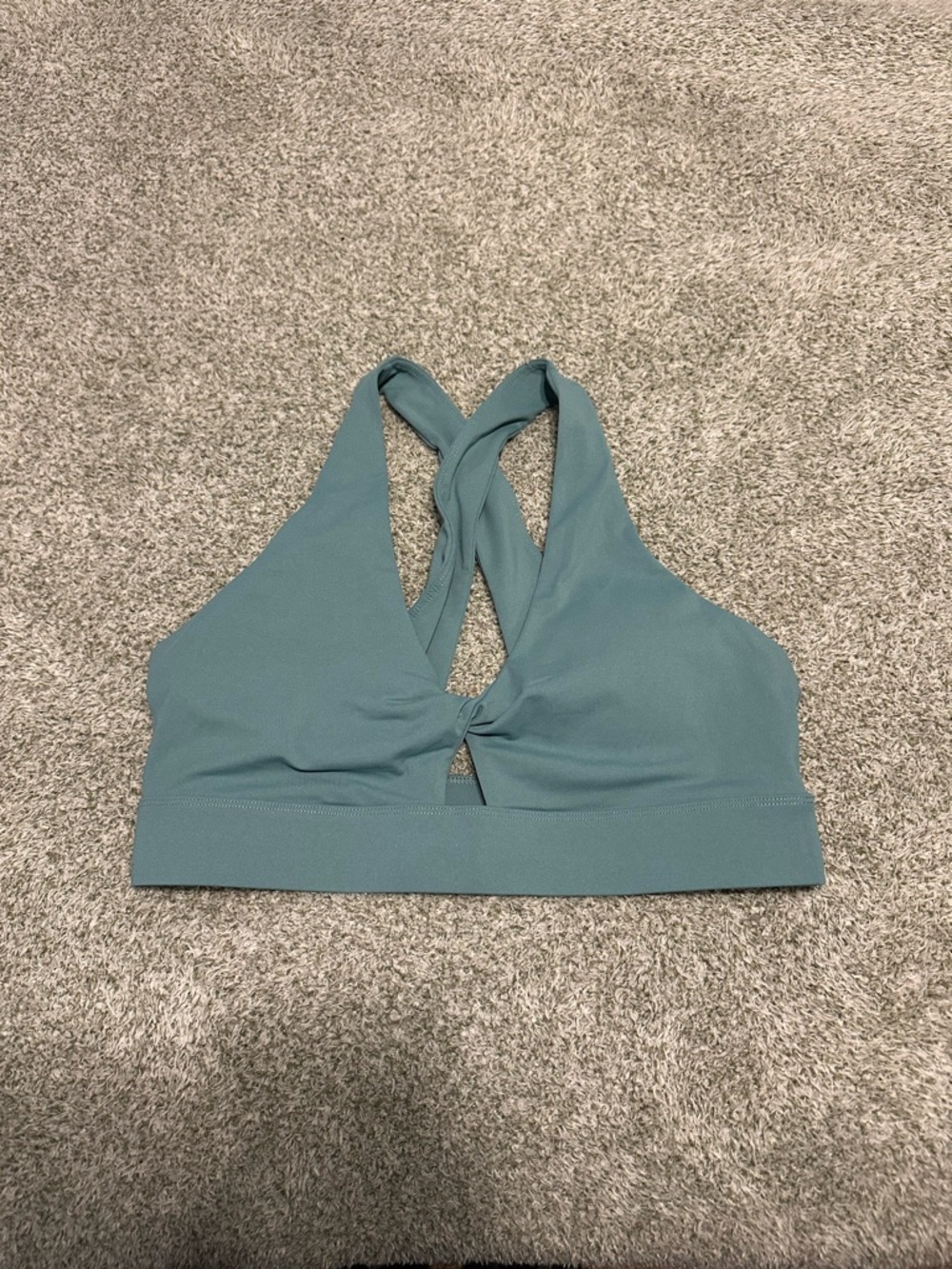 Fabletics Twist-Front Sports Bralette in Teal